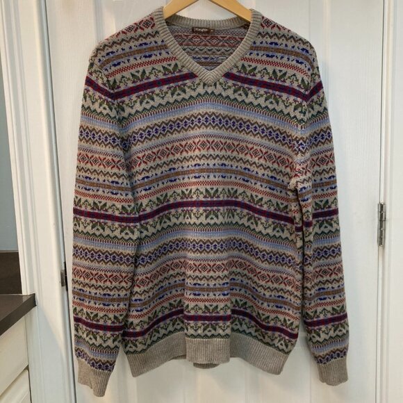 J. McLaughlin Milton Merino Wool Blend V-Neck Sweater Size Medium - Picture 7 of 7